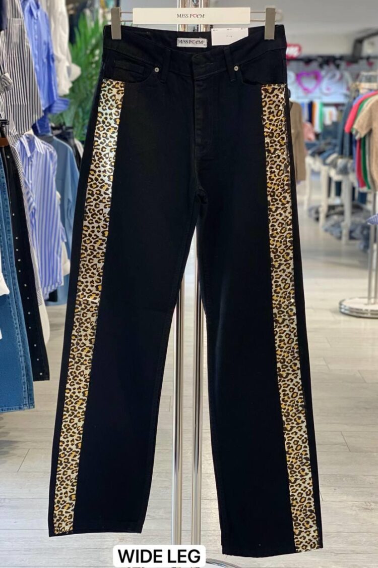 Black Leopard Print Mom Pants - Brand: MISS POEM - Women & Kids, Baby Clothes Wholesale - Globality Store