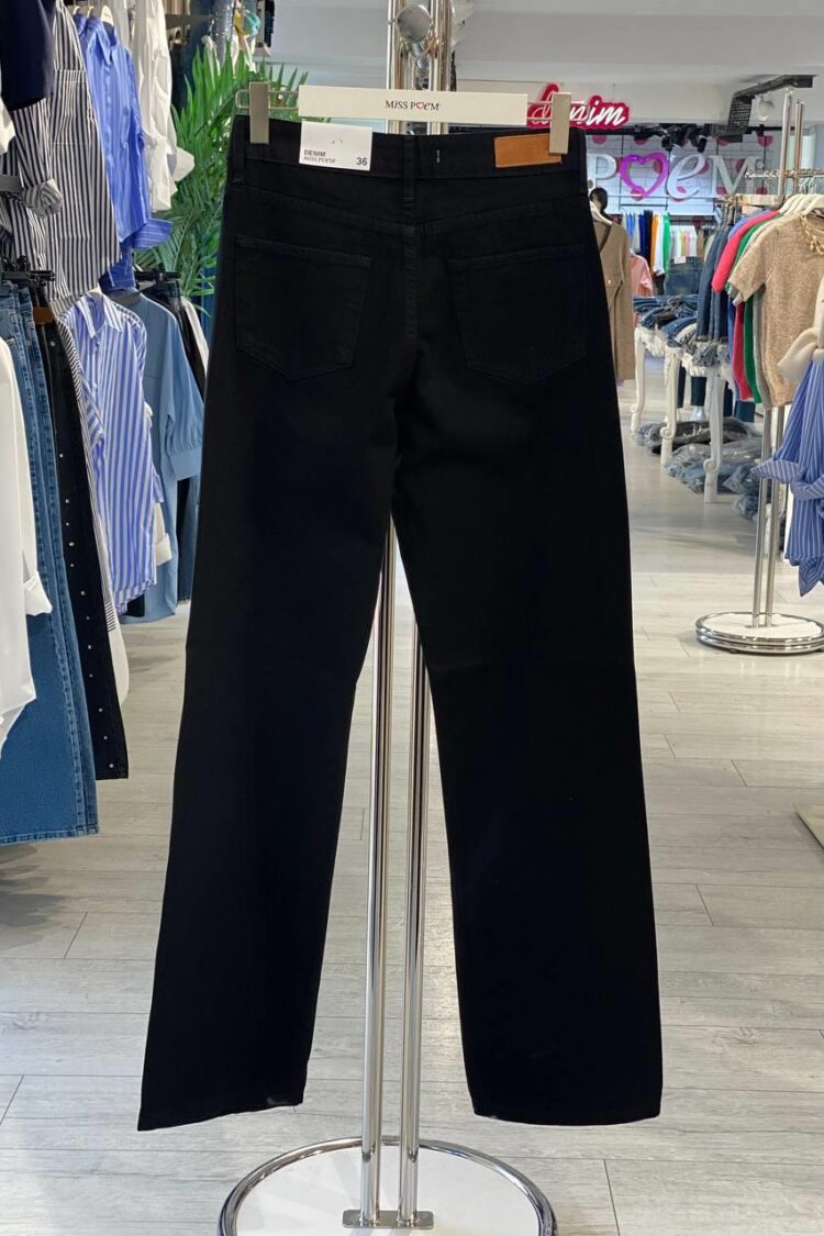 Black Leopard Print Mom Pants