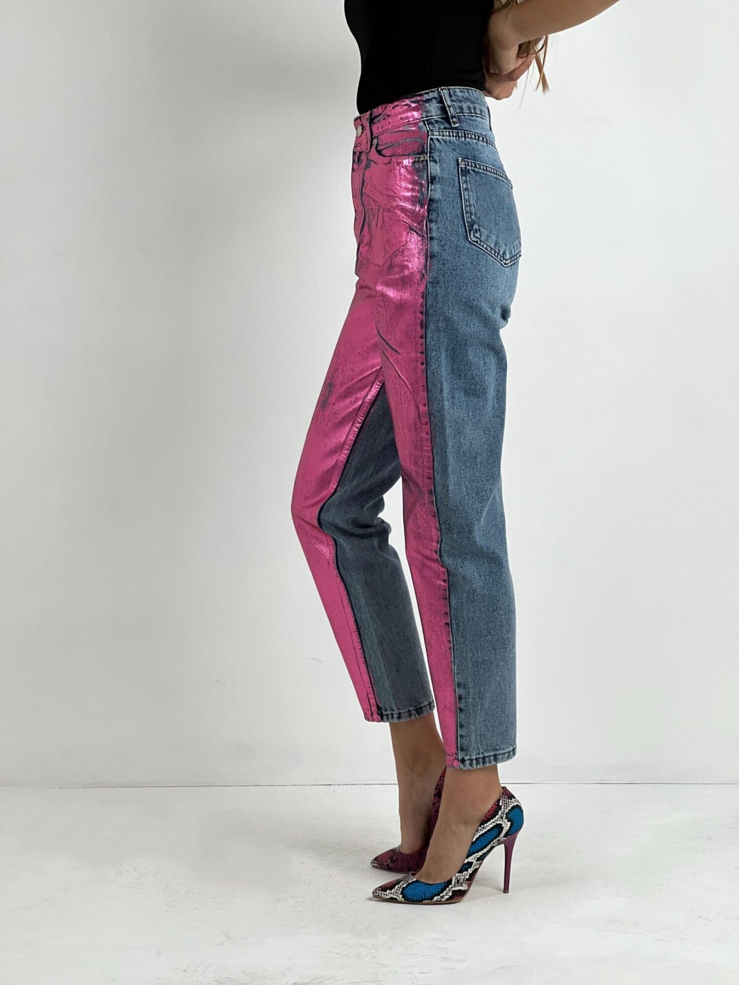 Pink Mom Pants Cropped High Waist Straight Leg - Brand: MISS POEM - Women & Kids, Baby Clothes Wholesale - Globality Store