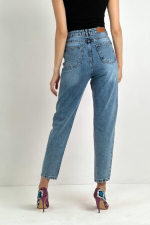 Pink Mom Pants Cropped High Waist Straight Leg