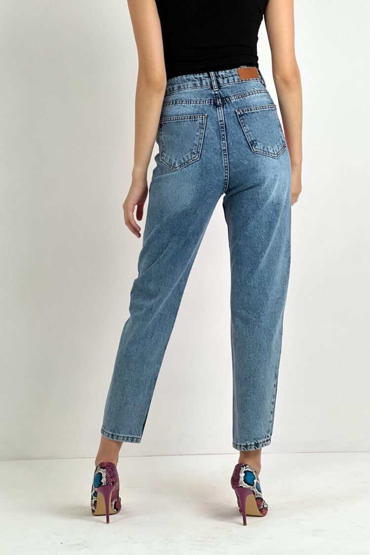 Pink Mom Pants Cropped High Waist Straight Leg