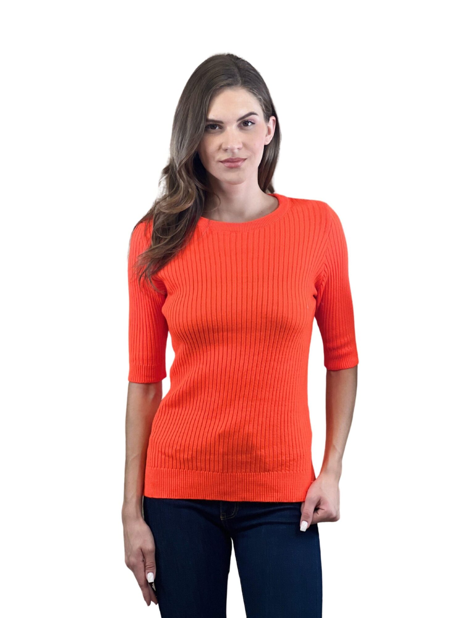 Striped Slim Fit Sweater With Half Sleeves - Brand: MISS POEM - Women & Kids, Baby Clothes Wholesale - Globality Store