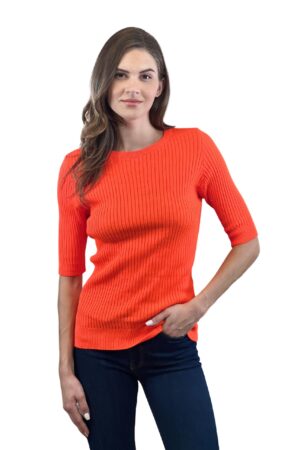 Striped Slim Fit Sweater With Half Sleeves - Brand: MISS POEM - Women & Kids, Baby Clothes Wholesale - Globality Store