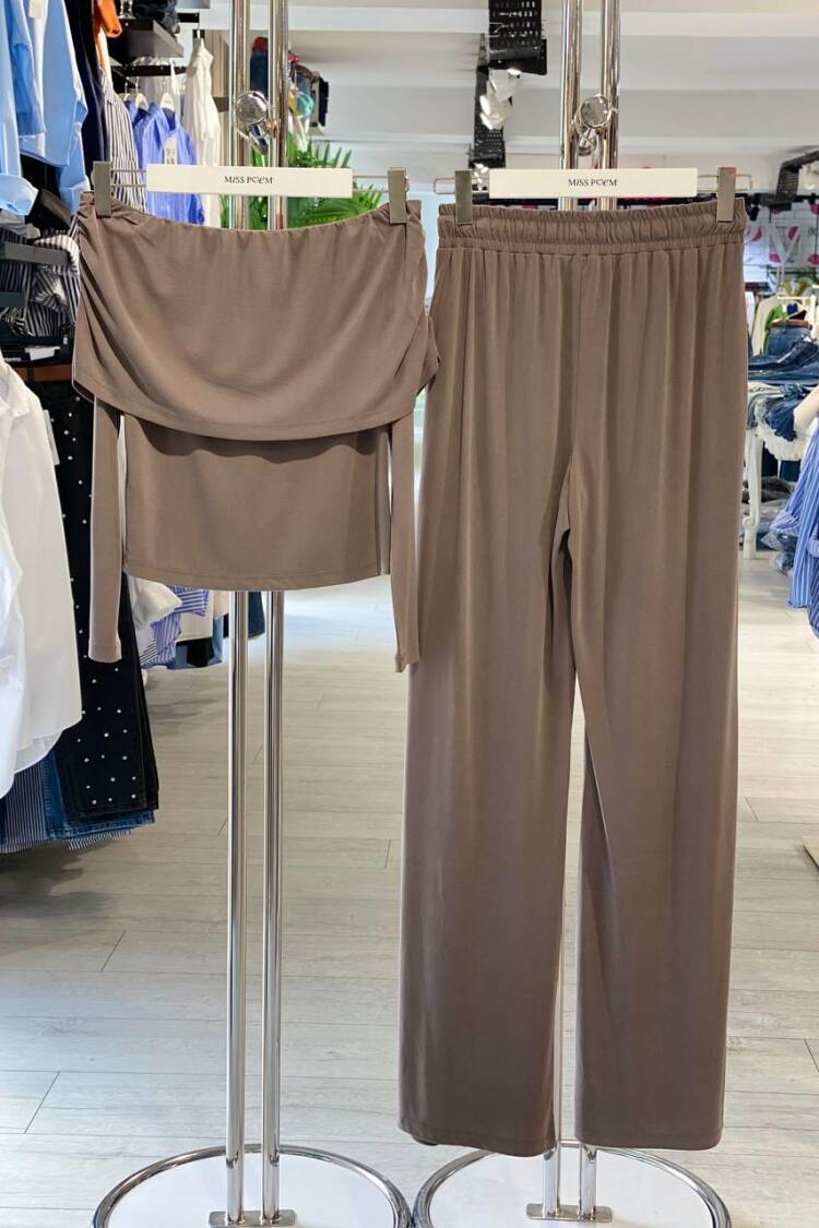 Beige Casual Sexy Set For Work & Party