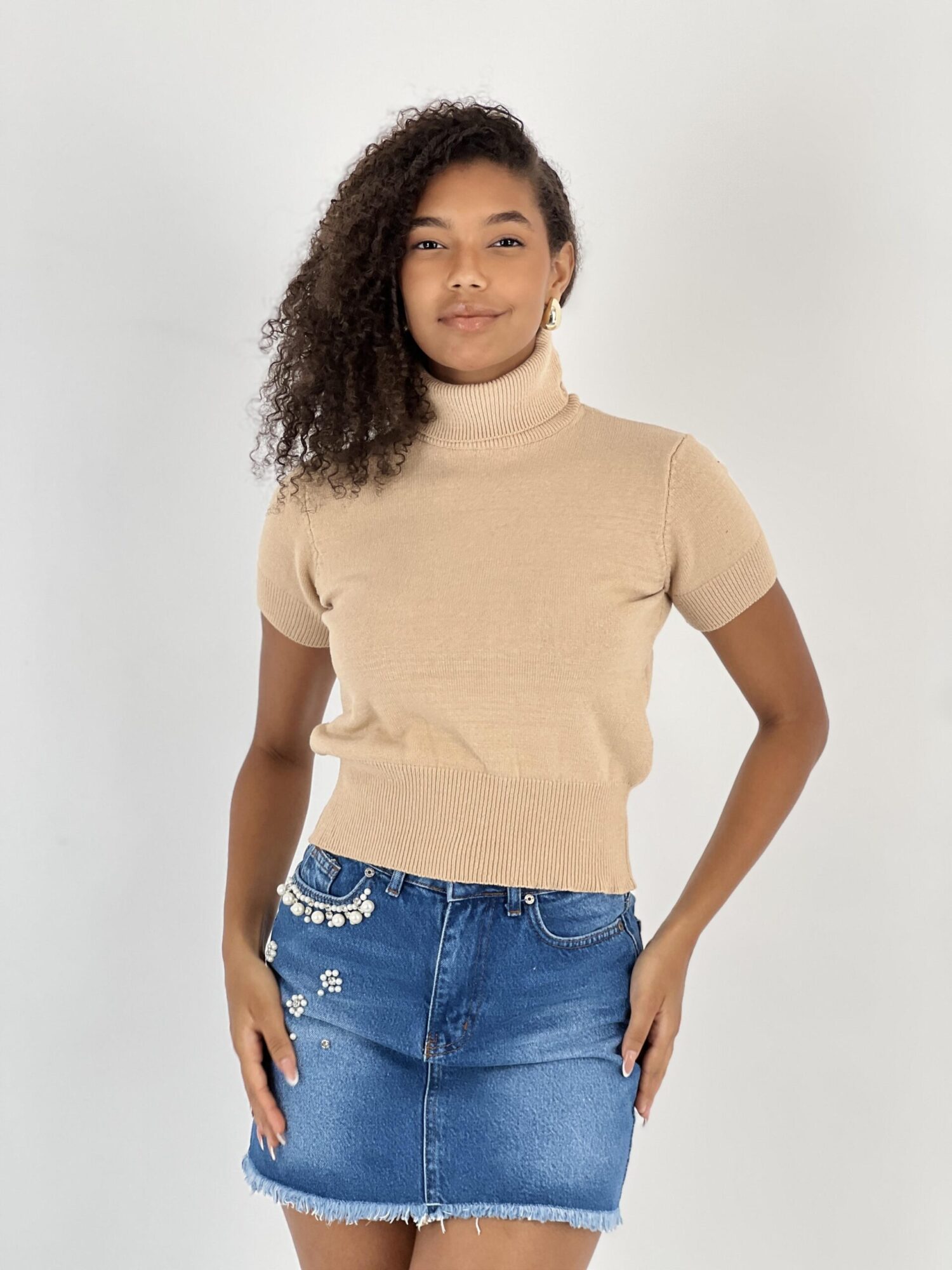 Beige Casual Elegant Crop Top - Brand: MISS POEM - Women & Kids, Baby Clothes Wholesale - Globality Store