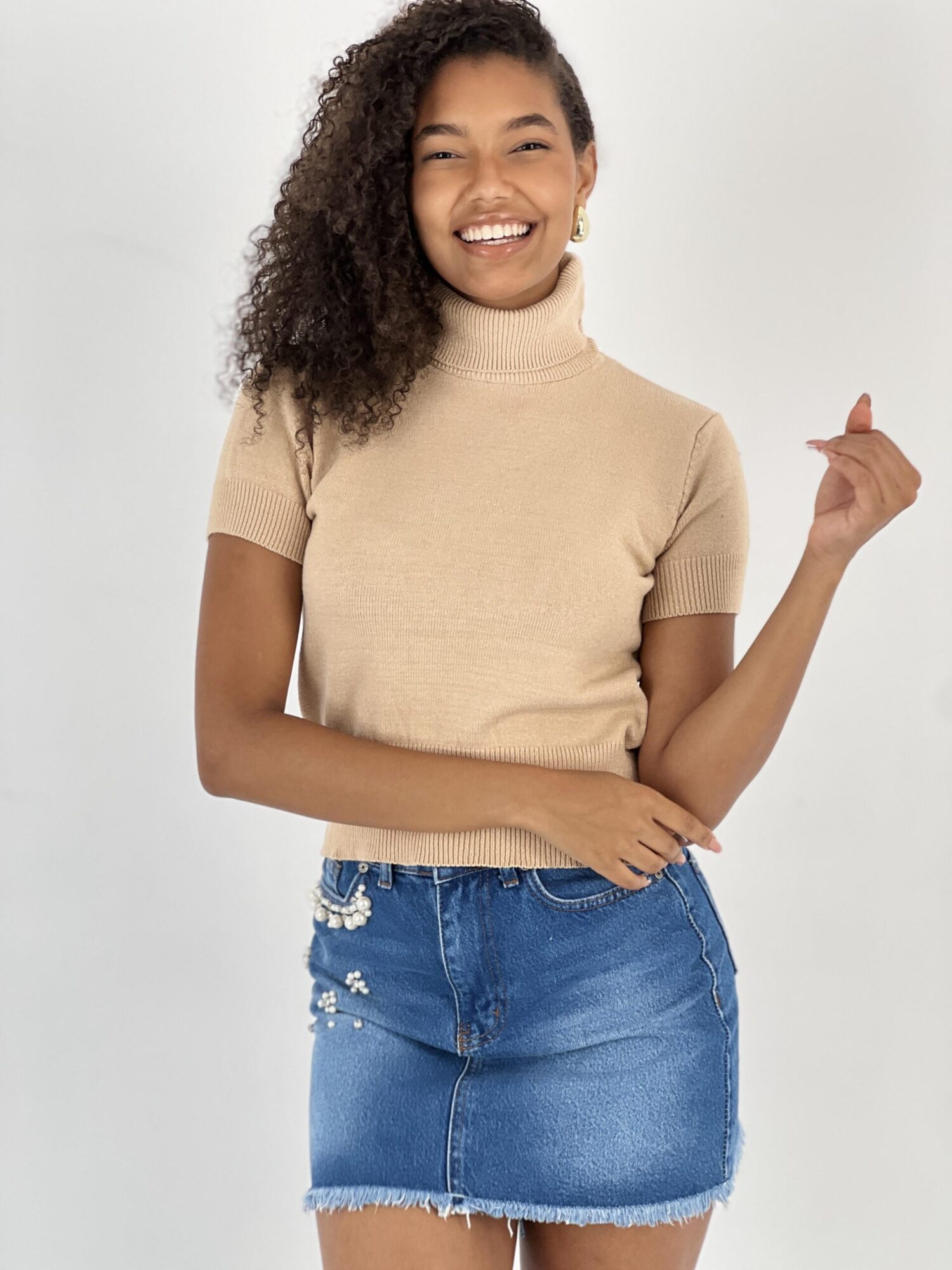 Beige Casual Elegant Crop Top - Brand: MISS POEM - Women & Kids, Baby Clothes Wholesale - Globality Store