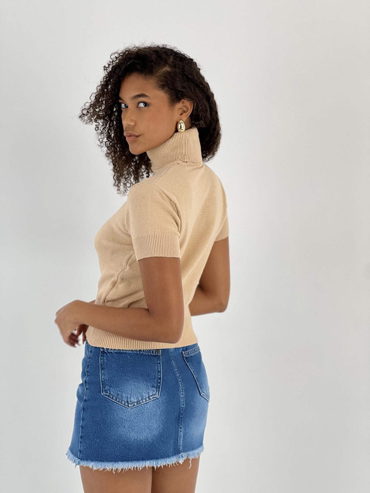 Beige Casual Elegant Crop Top - Brand: MISS POEM - Women & Kids, Baby Clothes Wholesale - Globality Store