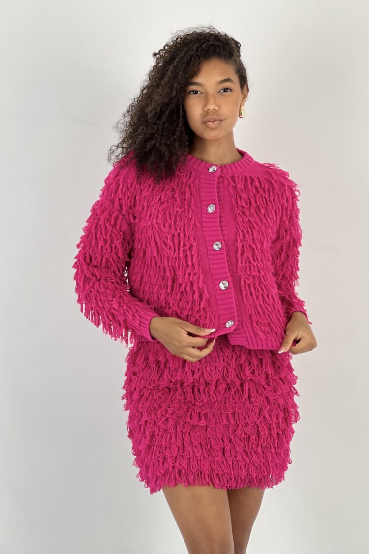 Fuchsia Casual Cute Streetwear Glam Vintage Retro Cardigan - Brand: MISS POEM - Women & Kids, Baby Clothes Wholesale - Globality Store
