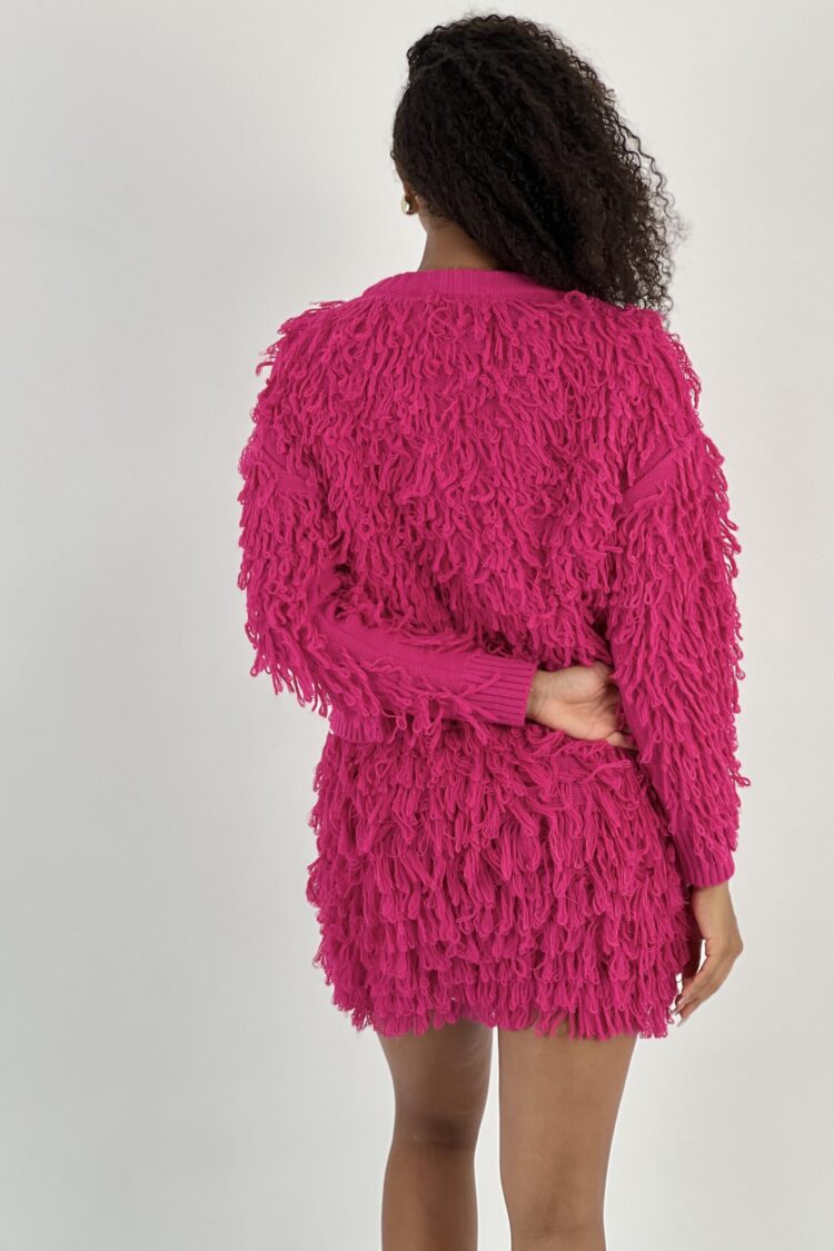 Fuchsia Casual Cute Streetwear Glam Vintage Retro Cardigan