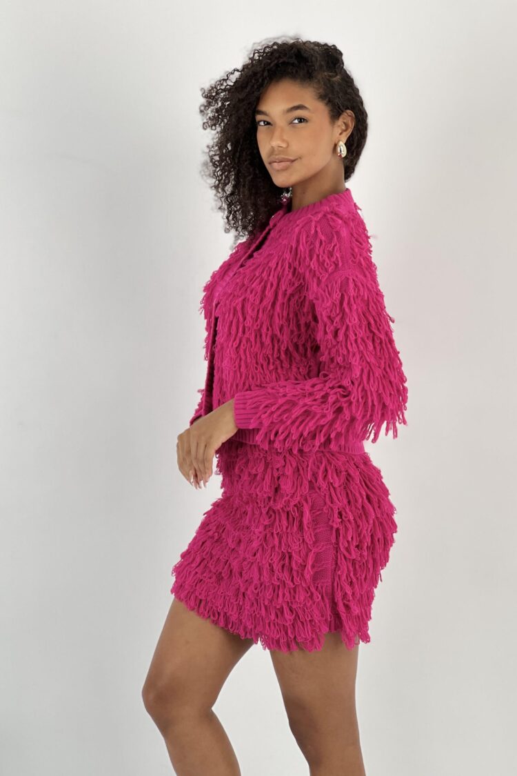 Fuchsia Casual Cute Streetwear Glam Vintage Retro Cardigan