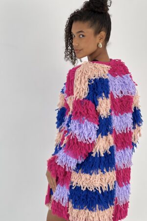 Pink Patchwork Casual Cardigan - Brand: MISS POEM - Women & Kids, Baby Clothes Wholesale - Globality Store