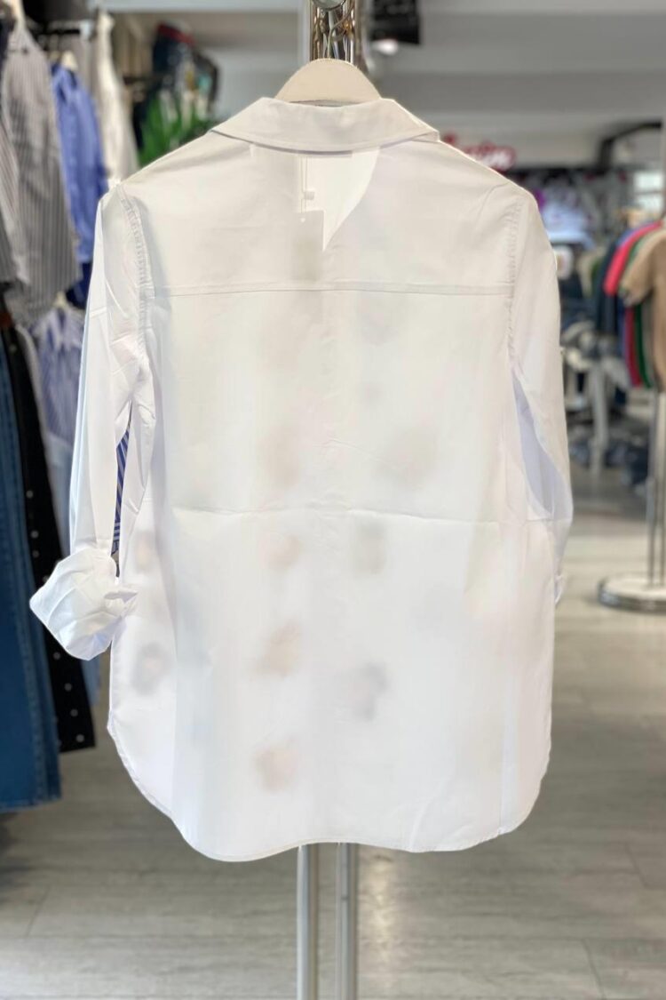 White Animal Print Casual Shirt