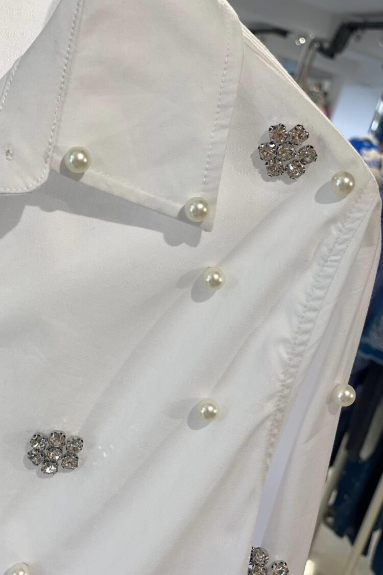 White Formal Elegant Glam Shirt