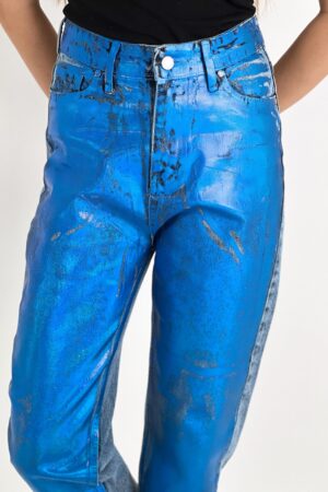 Blue Mom High Waist Cropped Pants - Brand: MISS POEM - Women & Kids, Baby Clothes Wholesale - Globality Store