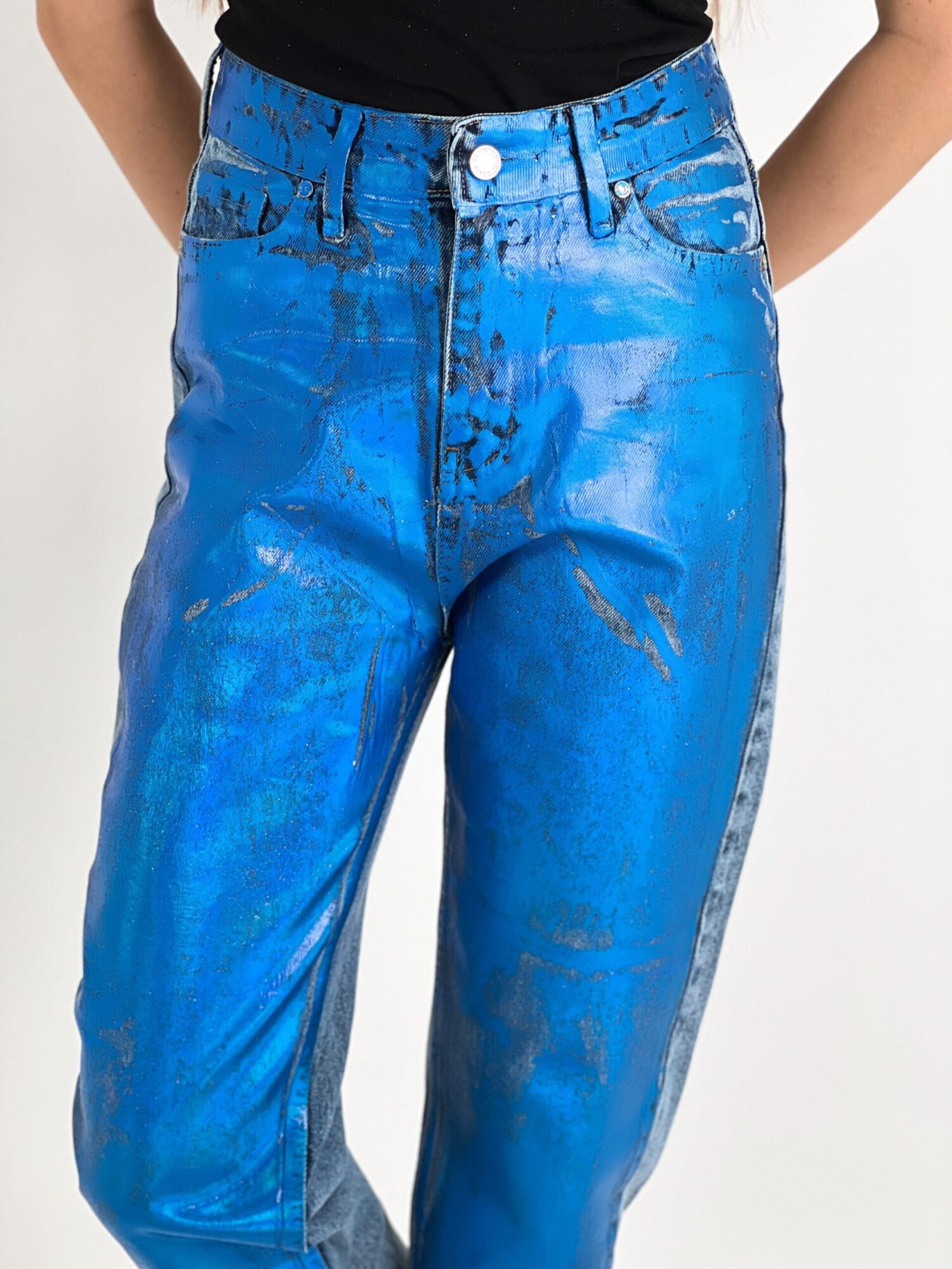 Blue Mom High Waist Cropped Pants - Image 27