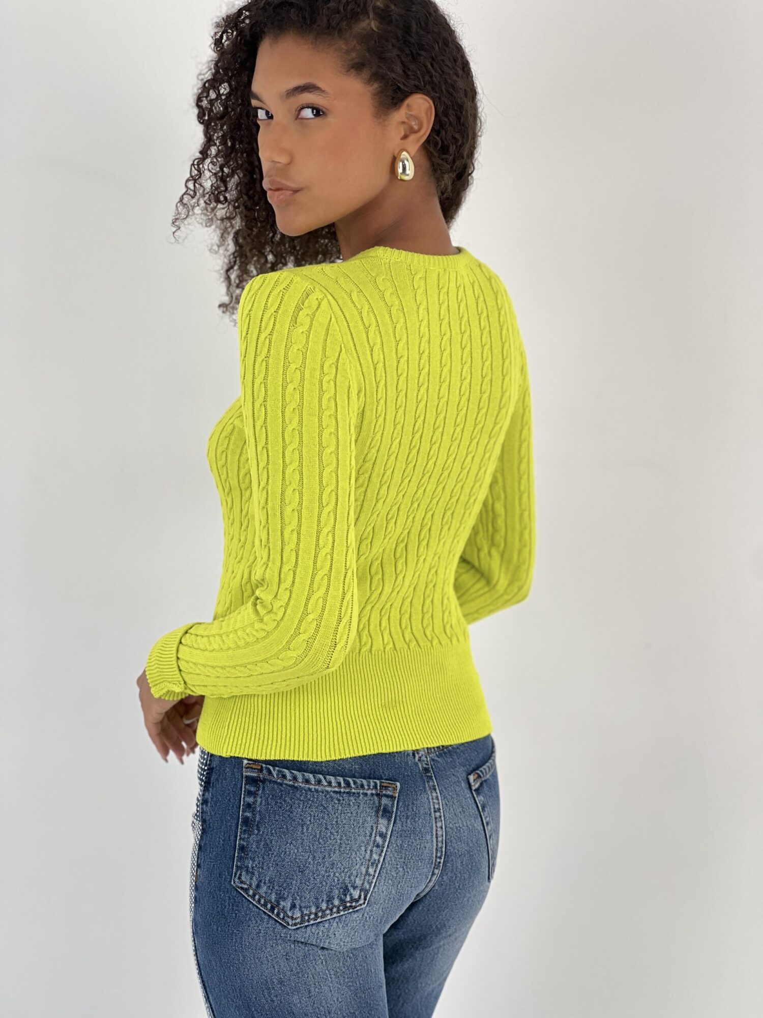 Green Slim Fit Casual Sweater With Round Neck - Brand: MISS POEM - Women & Kids, Baby Clothes Wholesale - Globality Store