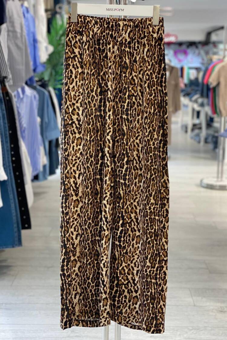 Brown Animal Print Palazzo Pants - Brand: MISS POEM - Women & Kids, Baby Clothes Wholesale - Globality Store