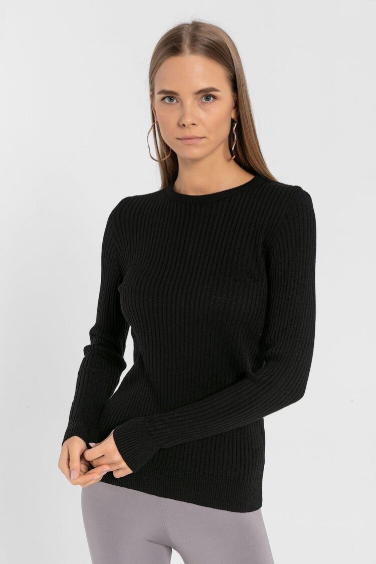 Sweater Slim Fit Long Sleeve Round Neck - Brand: MISS POEM - Women & Kids, Baby Clothes Wholesale - Globality Store