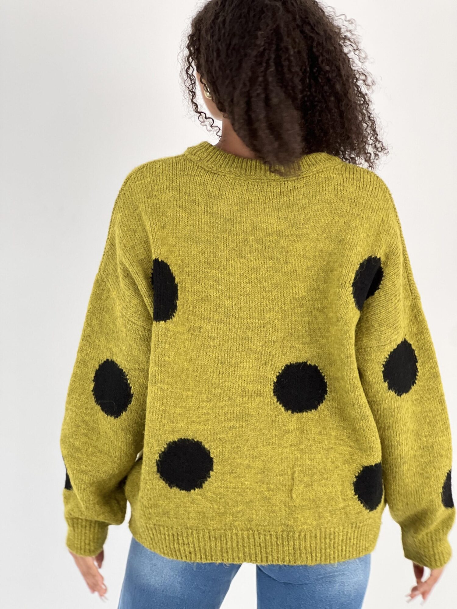 Green Oversized Polka Dot Sweater - Brand: MISS POEM - Women & Kids, Baby Clothes Wholesale - Globality Store