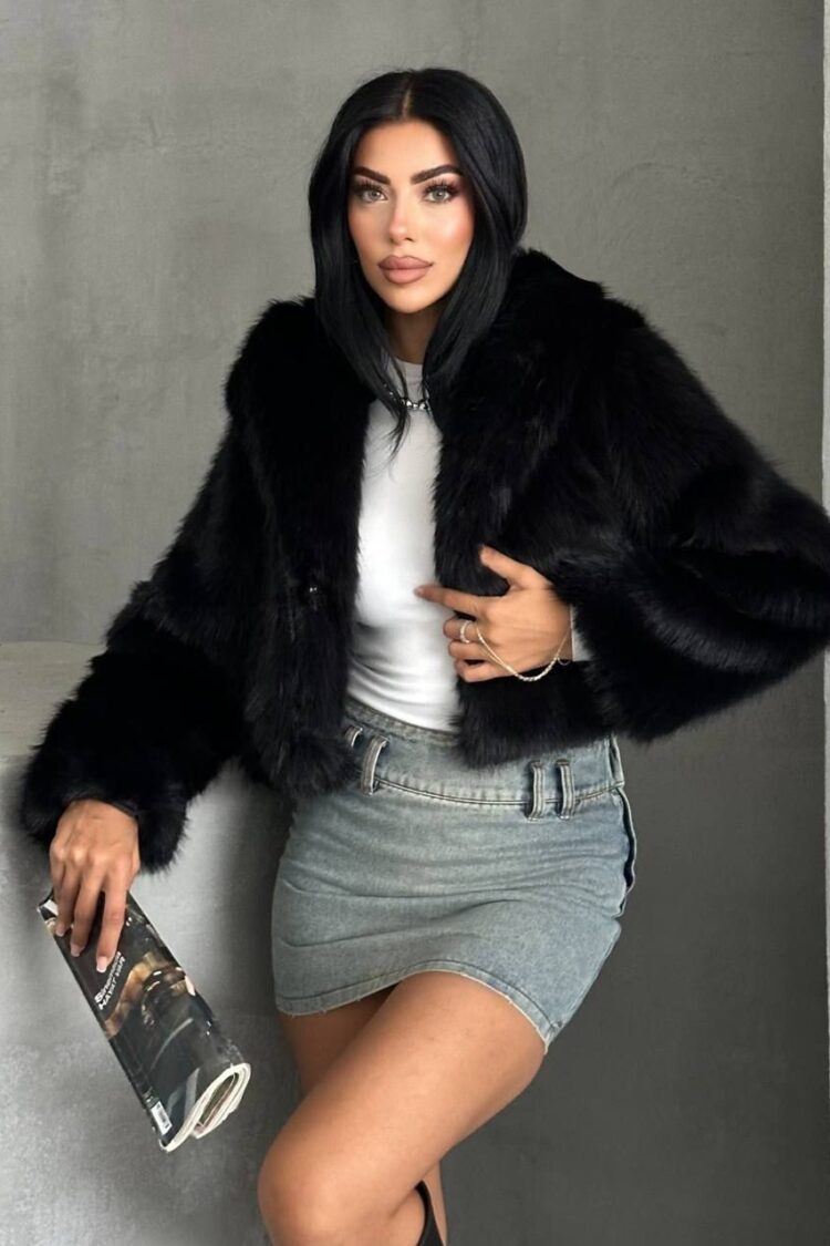 Fur Jacket With Notched Collar