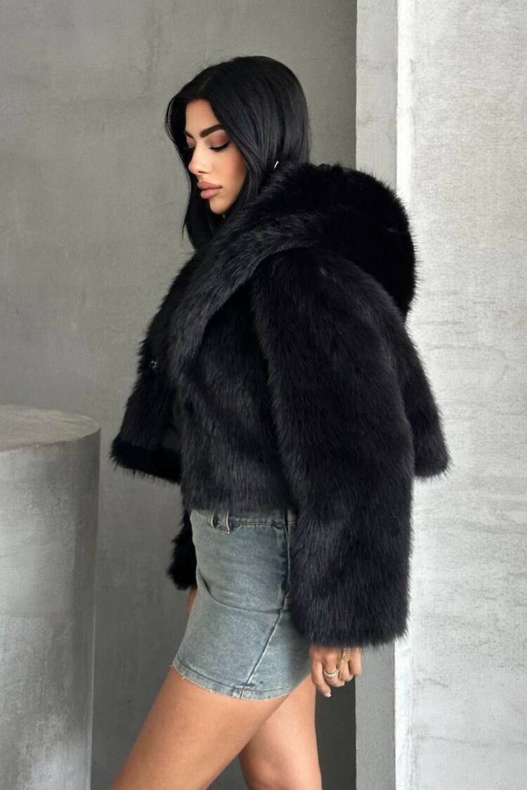 Fur Jacket With Notched Collar