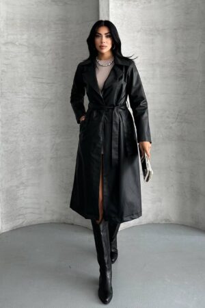 Trenchcoat - Elegant Single-Breasted Notched Collar - Brand: My Jest Fashion - Women & Kids, Baby Clothes Wholesale - Globality Store