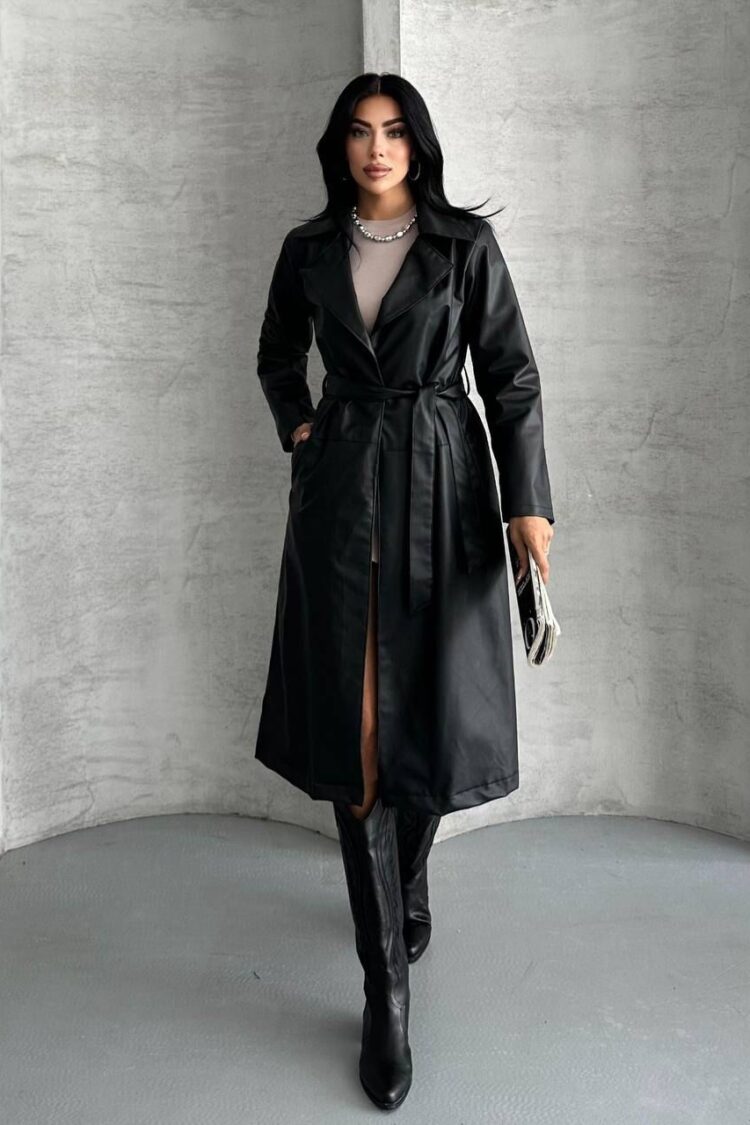 Trenchcoat - Elegant Single-Breasted Notched Collar