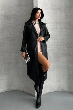 Trenchcoat - Elegant Single-Breasted Notched Collar - Brand: My Jest Fashion - Women & Kids, Baby Clothes Wholesale - Globality Store