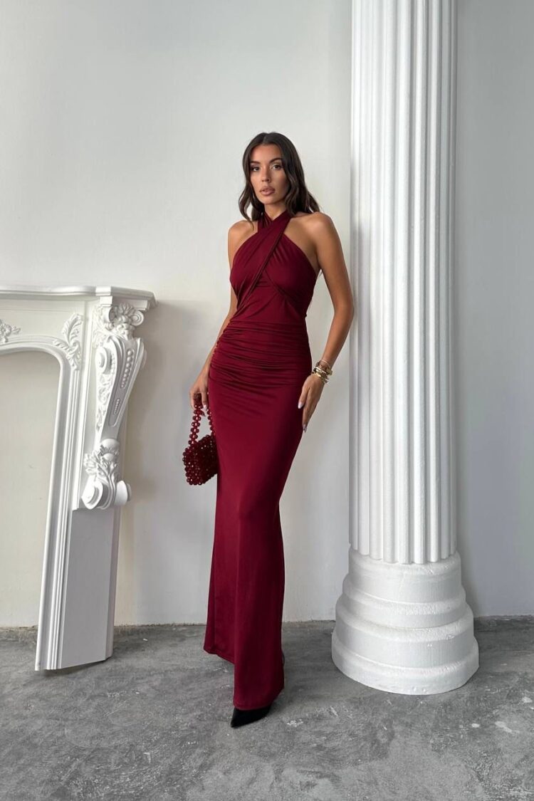 Sheath Dress With Halter Neck