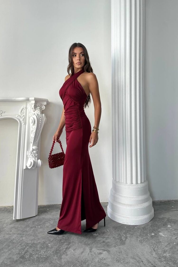 Sheath Dress With Halter Neck