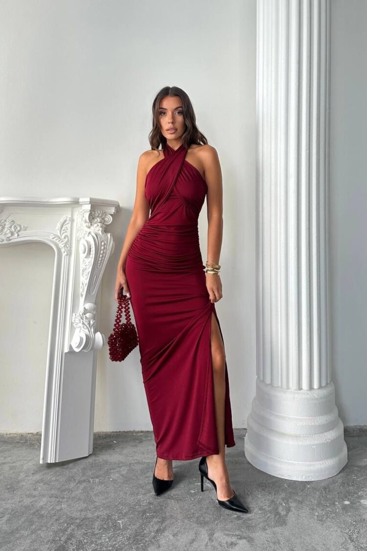 Sheath Dress With Halter Neck