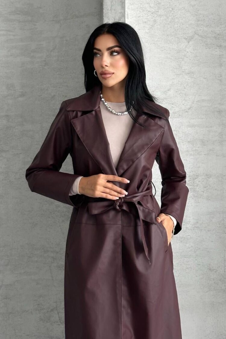 Brown Trenchcoat - Elegant Vintage Wrapover Coat