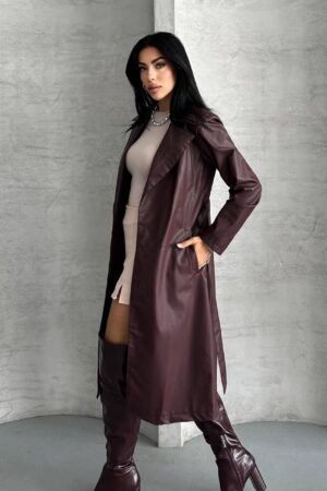 Brown Trenchcoat - Elegant Vintage Wrapover Coat - Brand: My Jest Fashion - Women & Kids, Baby Clothes Wholesale - Globality Store