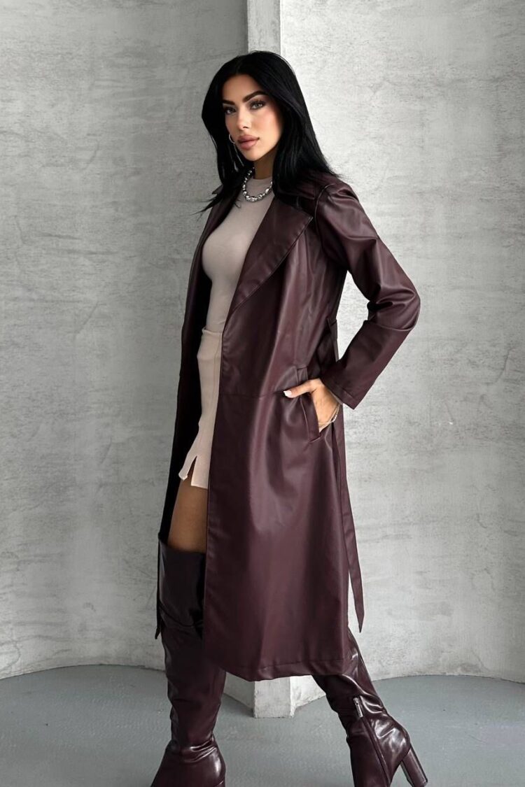 Brown Trenchcoat - Elegant Vintage Wrapover Coat