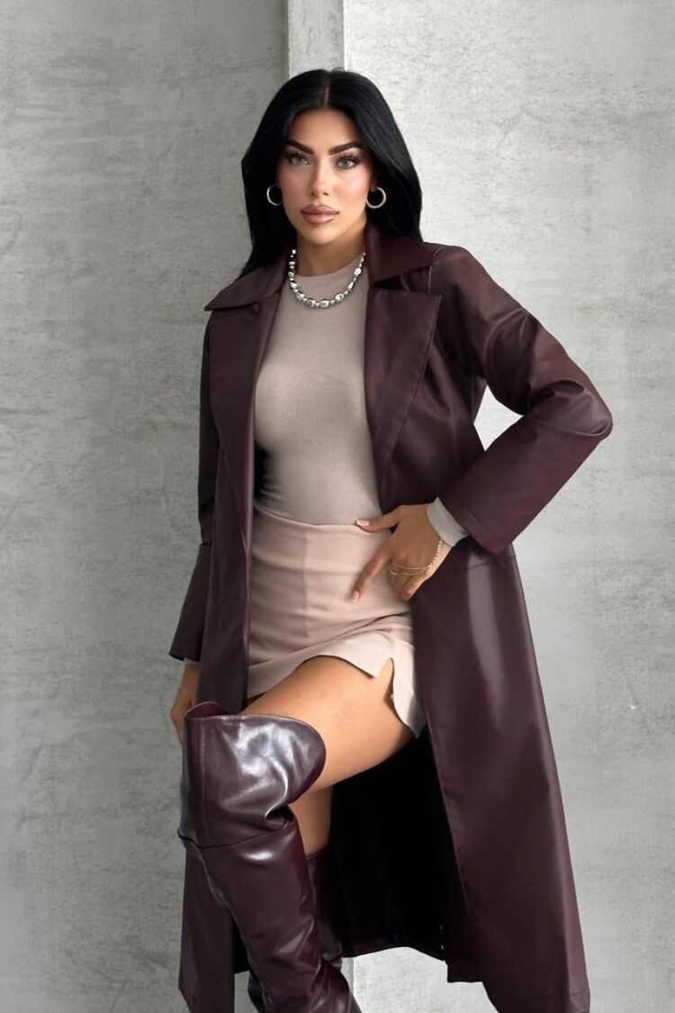 Brown Trenchcoat - Elegant Vintage Wrapover Coat