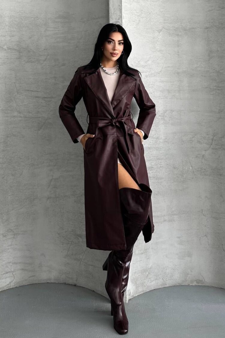 Brown Trenchcoat - Elegant Vintage Wrapover Coat - Brand: My Jest Fashion - Women & Kids, Baby Clothes Wholesale - Globality Store