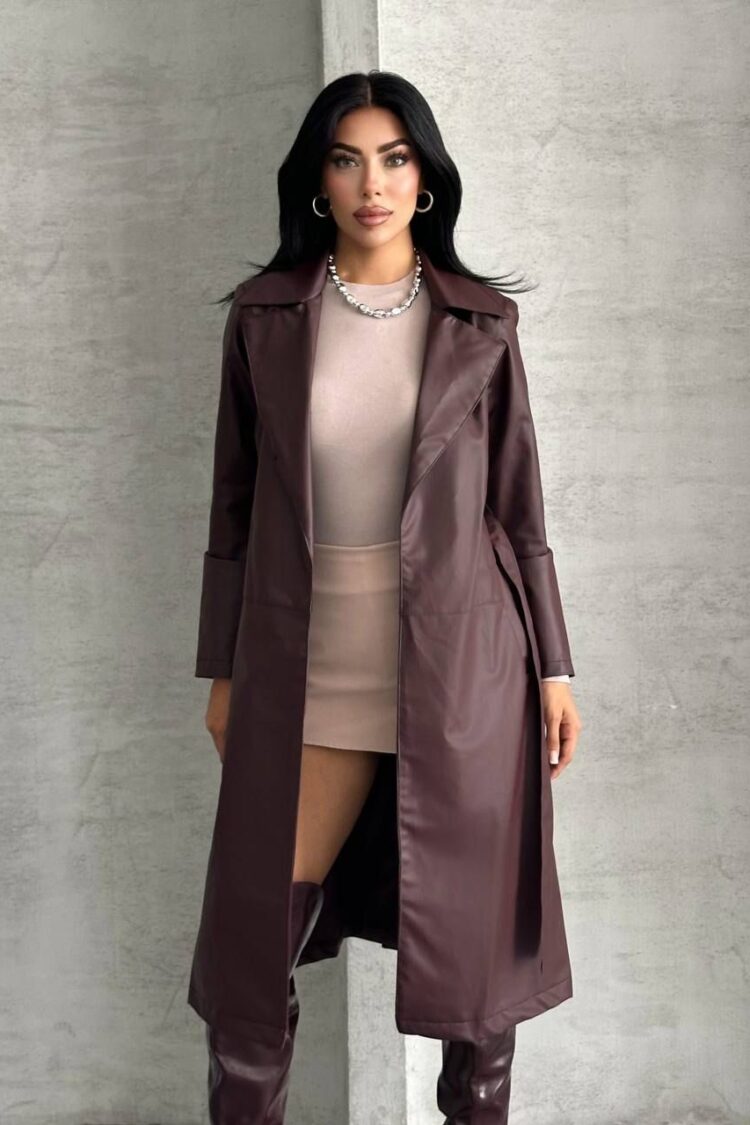 Brown Trenchcoat - Elegant Vintage Wrapover Coat