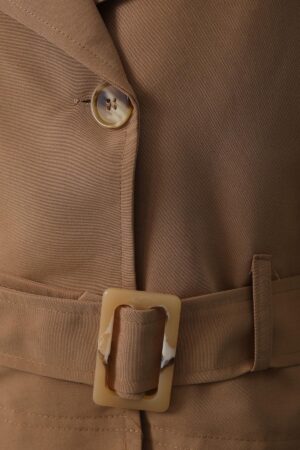 Beige Trenchcoat With Flap Pockets And Notched Collar - Brand: Reyon - Women & Kids, Baby Clothes Wholesale - Globality Store