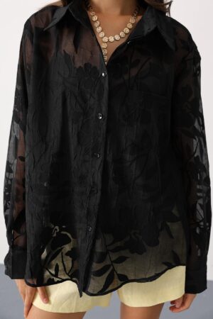 Elegant Buttoned Shirt With Notched Neck - Brand: Reyon - Women & Kids, Baby Clothes Wholesale - Globality Store