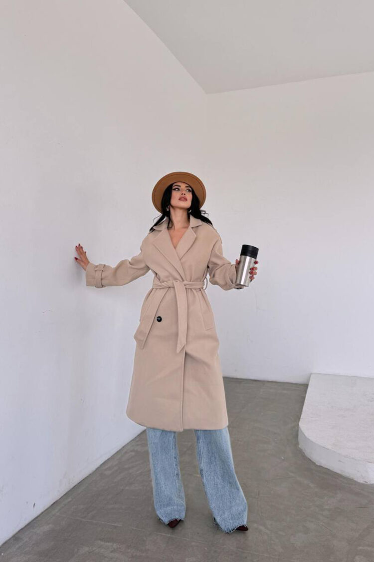 Elegant Double-Breasted Wrapover Coat