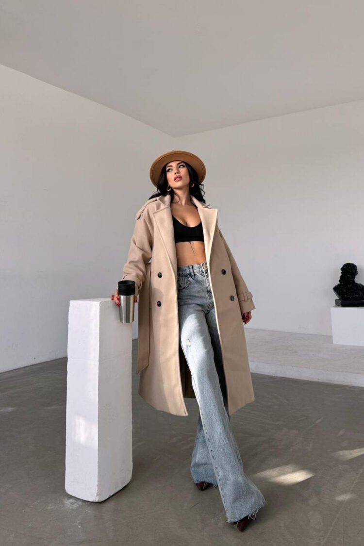 Elegant Double-Breasted Wrapover Coat