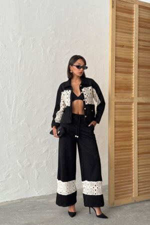 Lace Detailed Suede Look Women's Shirt Jacket -| | F1957