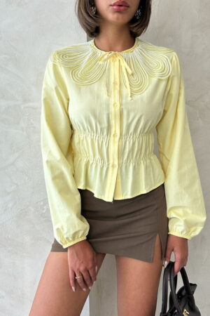 Fitted Casual Blouse With Long Straight Sleeves - Brand: Topshow - Women & Kids, Baby Clothes Wholesale - Globality Store