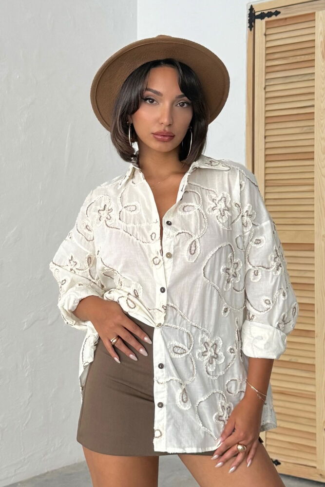 Beige Boho Casual Elegant Shirt - Brand: Topshow - Women & Kids, Baby Clothes Wholesale - Globality Store