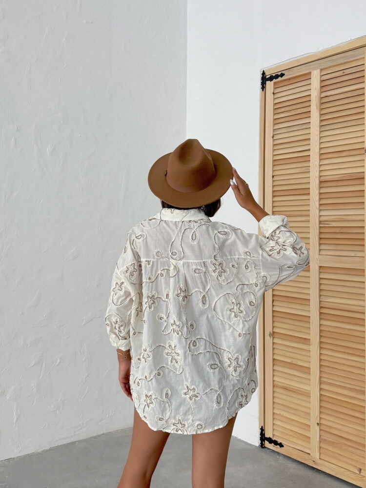 Beige Boho Casual Elegant Shirt