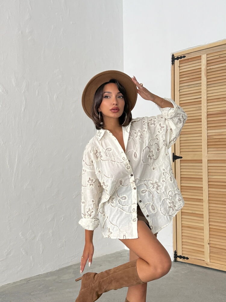 Beige Boho Casual Elegant Shirt