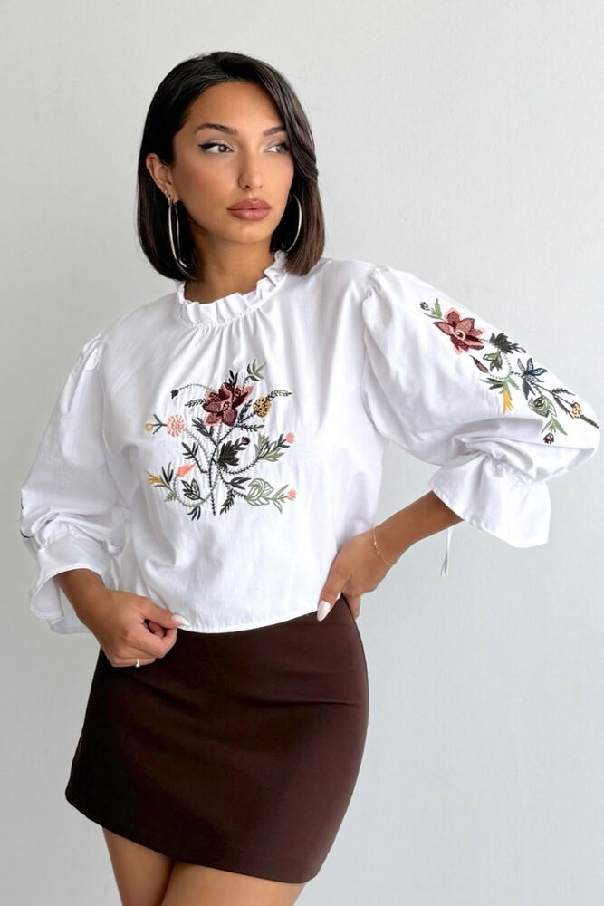 Floral Boho Blouse With Ruffle 3/4 Sleeves - Brand: Topshow - Women & Kids, Baby Clothes Wholesale - Globality Store