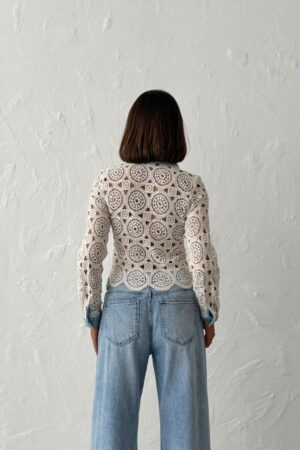 White Boho Slim Fit Blouse With Polo Neck - Brand: Topshow - Women & Kids, Baby Clothes Wholesale - Globality Store