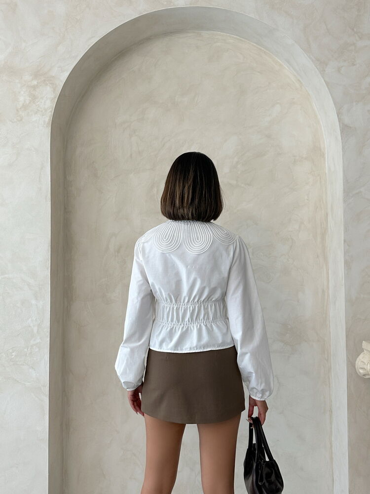 White Casual Elegant Vintage Blouse