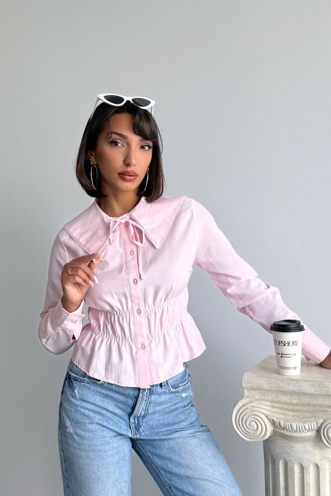 Blouse Elegant Fitted Round Neck Long Sleeve - Brand: Topshow - Women & Kids, Baby Clothes Wholesale - Globality Store